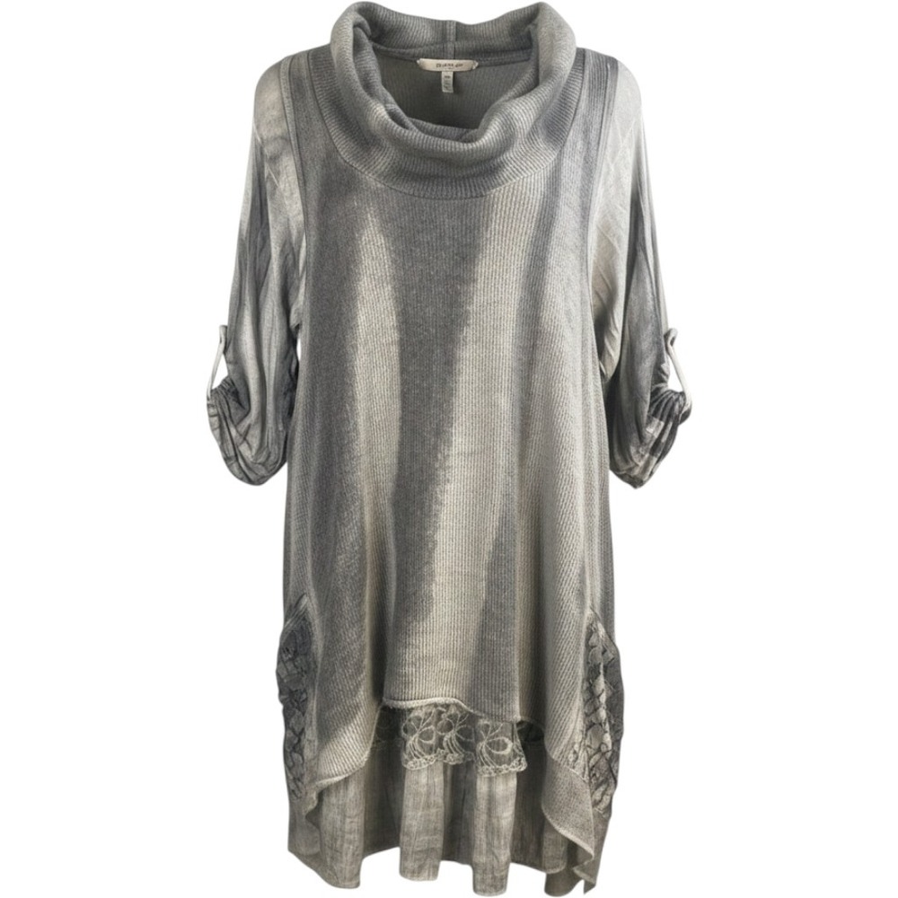Scandal Italy Tunic‎ Top Womens Medium Lagenlook Cowl Neck Boho Earthy Artsy